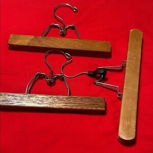 Elegant Wooden Hangers with Metal Clips